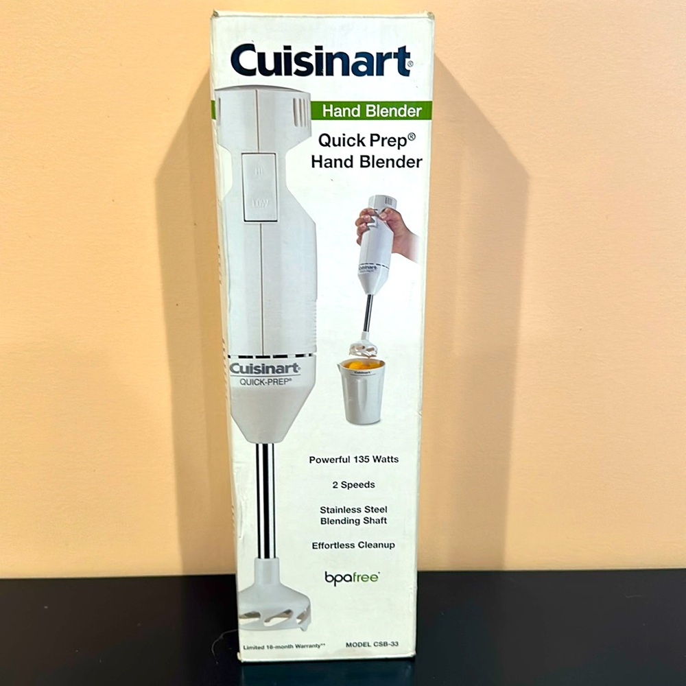 NIB Cuisinart Hand Blender Quick Prep Ergonomic Grip Powerful 135 Watts 2-Speeds